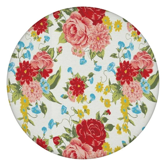 Round Elastic Tablecloth,Waterproof Table Cover,Pioneer Table Cloth Fits 36"-44" Round Tables for Dinner Outdoor Picnic Flowers