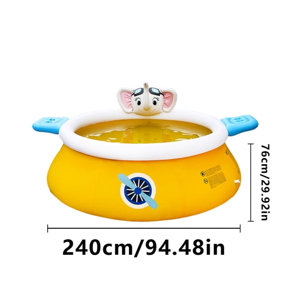 Round Elephant Theme Sprinkler Pool, Outdoor Backyard Thickened Inflatable Pool for Summer