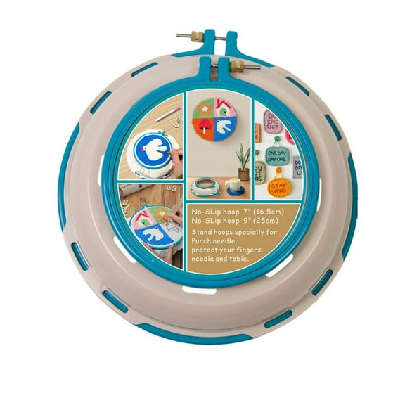 Round Embroidery Pot Double Layer ABS Plastic Embroidery Frame DIY Accessories Embroidery Hoops Bule