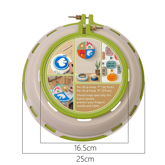 Round Embroidery Pot Double Layer ABS Plastic Frame DIY Accessories Hoops Light Green