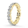 thumbnail image 1 of Round & Emerald Shape Lab Grown Diamond Allie Eternity Ring For Women | 7 Carat IGI Certified 14K Yellow Gold | FG-VS Quality Friendly Diamonds Eternity Ring Size 5.5, 1 of 4