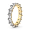 thumbnail image 1 of Round & Emerald Shape Lab Grown Diamond Sol Milgrain Eternity Ring For Women | 6 Carat IGI Certified 14K Yellow Gold | FG-VS Quality Friendly Diamonds Eternity Ring Size 5, 1 of 4