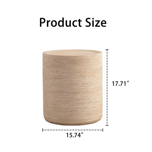 Round End Table with Mars Pattern for Living Room, Modern Drum Circle Side Table for Small Spaces, Nightstand Sofa Table for Bedroom, No Need Assembly (Mars Pattern)