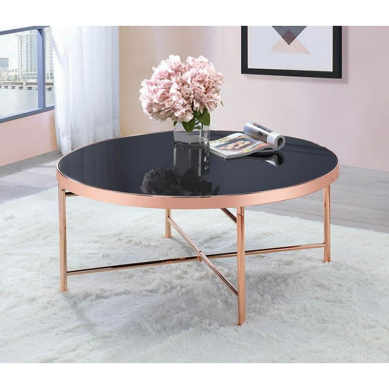 Round rose sale gold coffee table