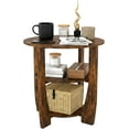 thumbnail image 1 of Round End Table with Storage Shelf,3 Tier Modern Side Table, Sofa Recliner Side Table,Accent Coffee Table,Nightstand for Living Room Bedroom for Small Spaces,19.7" D x 21.7" H, 1 of 8