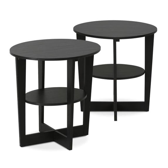 Round End Table, Walnut
