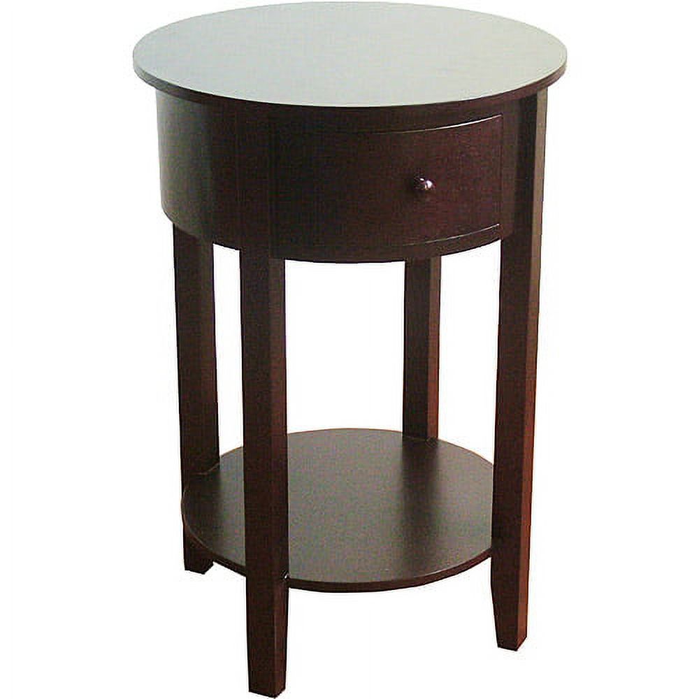 Round End Table With Drawer, Espresso - image 1 of 1