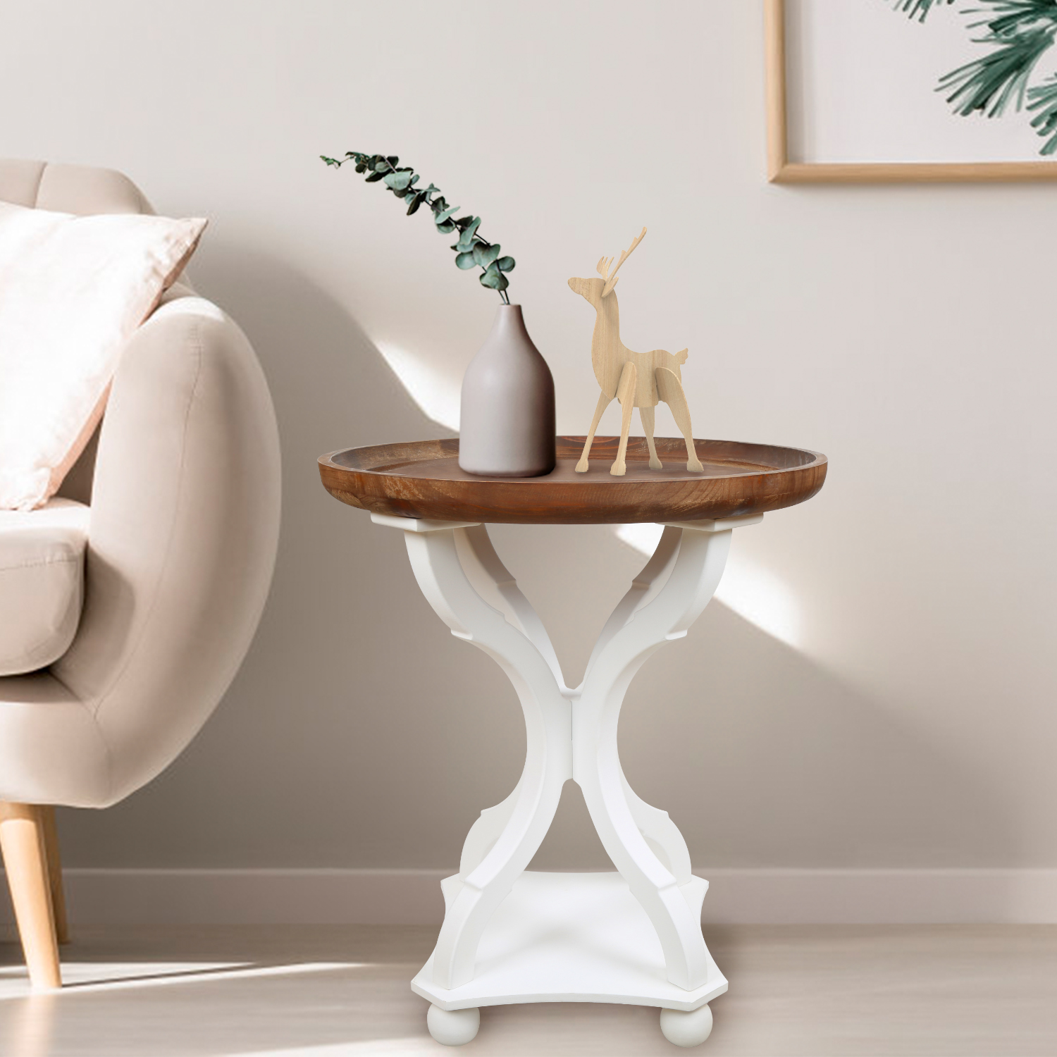 Modway Lippa 20" Round WoodTop Side Table, Multiple Colors