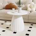 thumbnail image 1 of Round End Table for Living Room, Metal Small Side Table, Modern Nightstand Tea Table for Living Room, White, 1 of 7