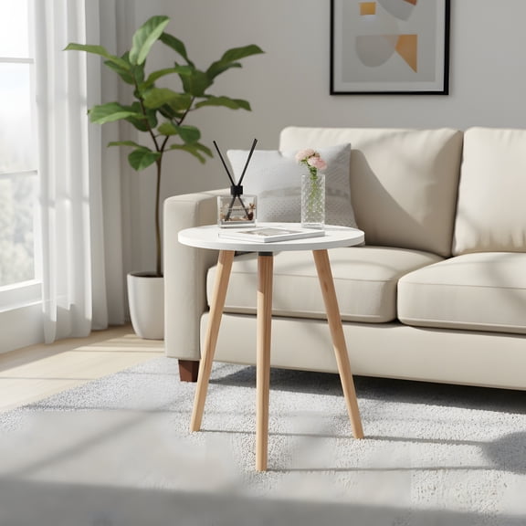 Round End Table for Living Room - Small Space Accent Table