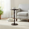 thumbnail image 1 of Round End Table with Solid Wood Construction - Brown Finish, 1 of 9