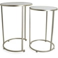 thumbnail image 1 of Round End Tables Set, Mirrored Tops, Nesting, 2 PCS, 1 of 9