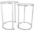 thumbnail image 1 of Round End Tables Set, Mirrored Tops, Nesting, 2 PCS, 1 of 4