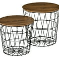 thumbnail image 1 of Round End Tables with Detachable Tabletop and Storage / Convenient for Home Use, 1 of 4