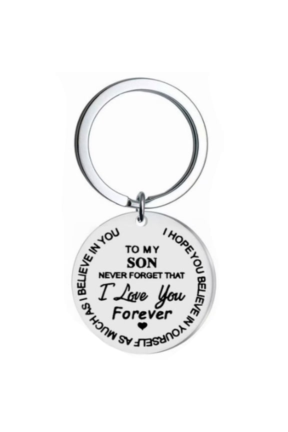 Round Engraved Keychain, Creative Gift for Daughter, Son, from Parents