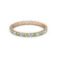 thumbnail image 1 of Round Eternity Band Aquamarine Peridot 925 Sterling Silver Rose Plated Ring, 1 of 4