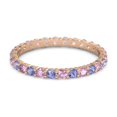 thumbnail image 1 of Round Eternity Band Pink Spinel Iolite 925 Sterling Silver Rose Plated Ring, 1 of 4