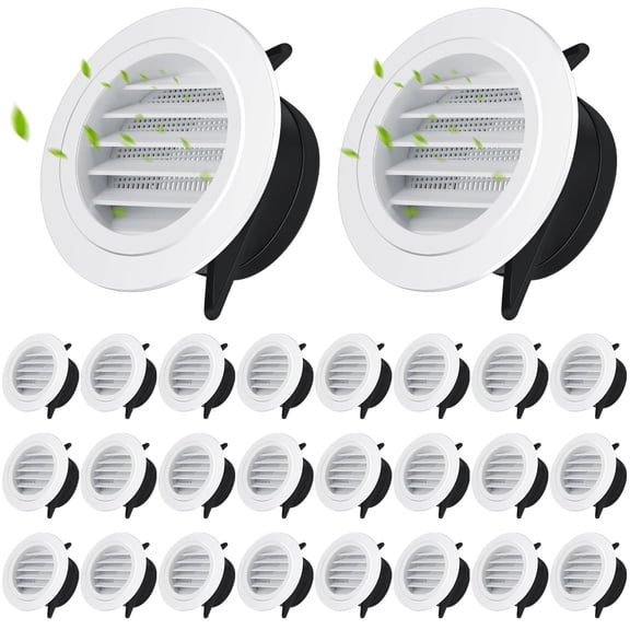 Round Exhaust Vent White 4 Inch 24 Count Home Bathroom Office Kitchen Use