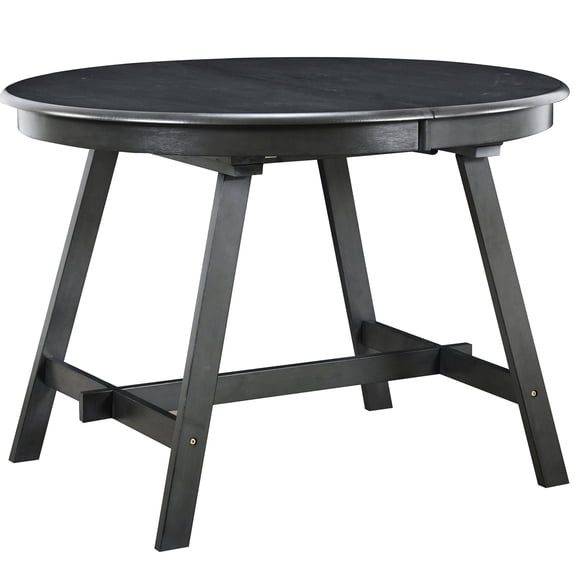 Round Extendable Table Set - Rubber Wood Legs - Family Dining - Wear-Resistant