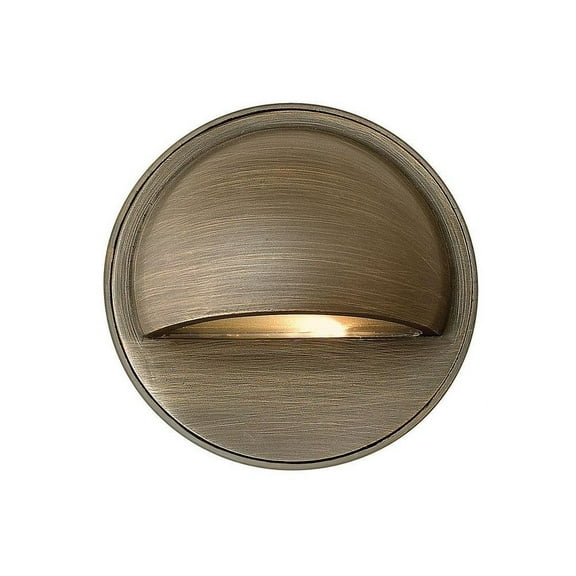 -Round Eyebrow Low Voltage 1 Light Deck/Step Lamp-3.5 inches Wide By 2 inches High-Matte Bronze Finish-T3 Lamp Base Type Bailey Street Home