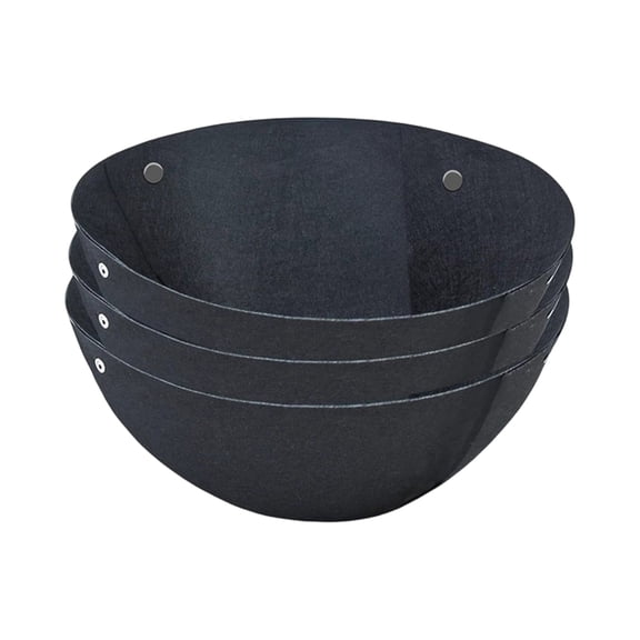 Round Fabric Flower Pot Liner – Non-Woven Inner Basket Replacement Kit for Hanging & Potted Plants, Pot Liner, Black, Size L