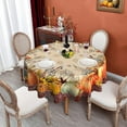 thumbnail image 1 of Round Fall Tablecloth - Autumn Pumpkin Thanksgiving Tablecloth, 60 Inch Round, 1 of 6