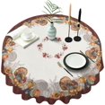 thumbnail image 1 of Round Fall Tablecloth, Pumpkins Table Cloth Round 60 Inch and Table Cover for Fall Picnic, Family Gatherings and Thanksgiving Party, Thanksgiving Decorations Pumpkin and Turkey, 1 of 1
