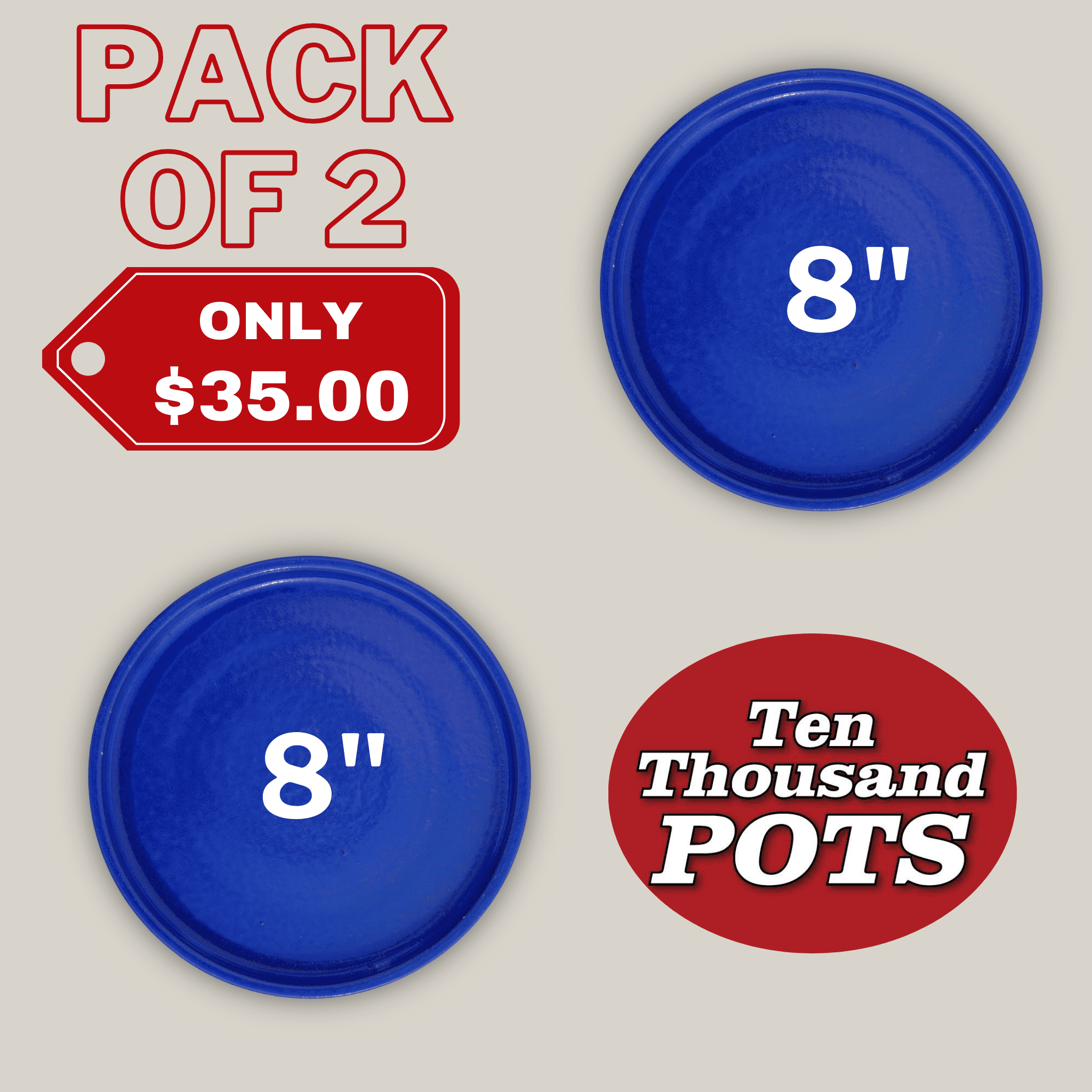 Round | Falling Blue Ceramic Plant Saucer | High Fired Ecofriendly Clay ...