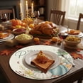 thumbnail image 1 of Round Faux Linen Placemat with Maple Pumpkin Print, Single Sided Fall Harvest Table Mat, Rustic Farmhouse Decorative Place Mat for Dining Table Kitchen Thanksgiving Halloween Home Decoration, D, 1 of 5