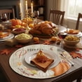 thumbnail image 1 of Round Faux Linen Placemat with Maple Pumpkin Print, Single Sided Fall Harvest Table Mat, Rustic Farmhouse Decorative Place Mat for Dining Table Kitchen Thanksgiving Halloween Home Decoration, A, 1 of 5
