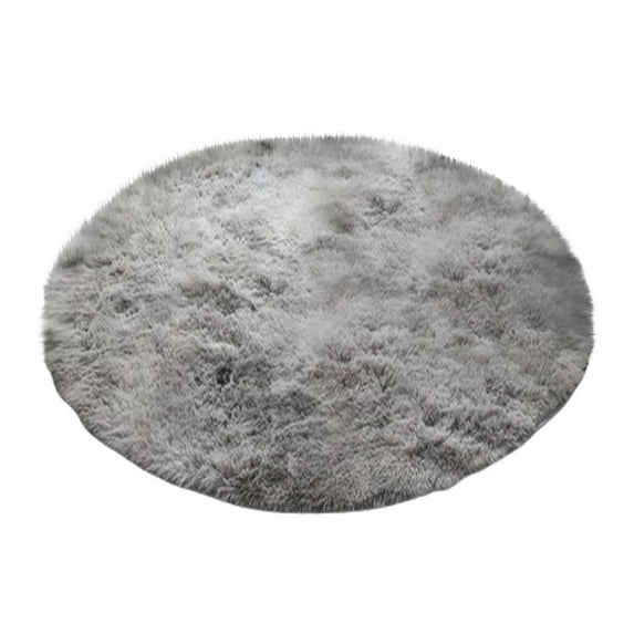 Round Faux Silk Wool Area Rug 24 Inch Tie Dye Soft Plush Chair Mat for Bedroom Living Room Home Office, Machine Washable Non-Slip Floor Carpet