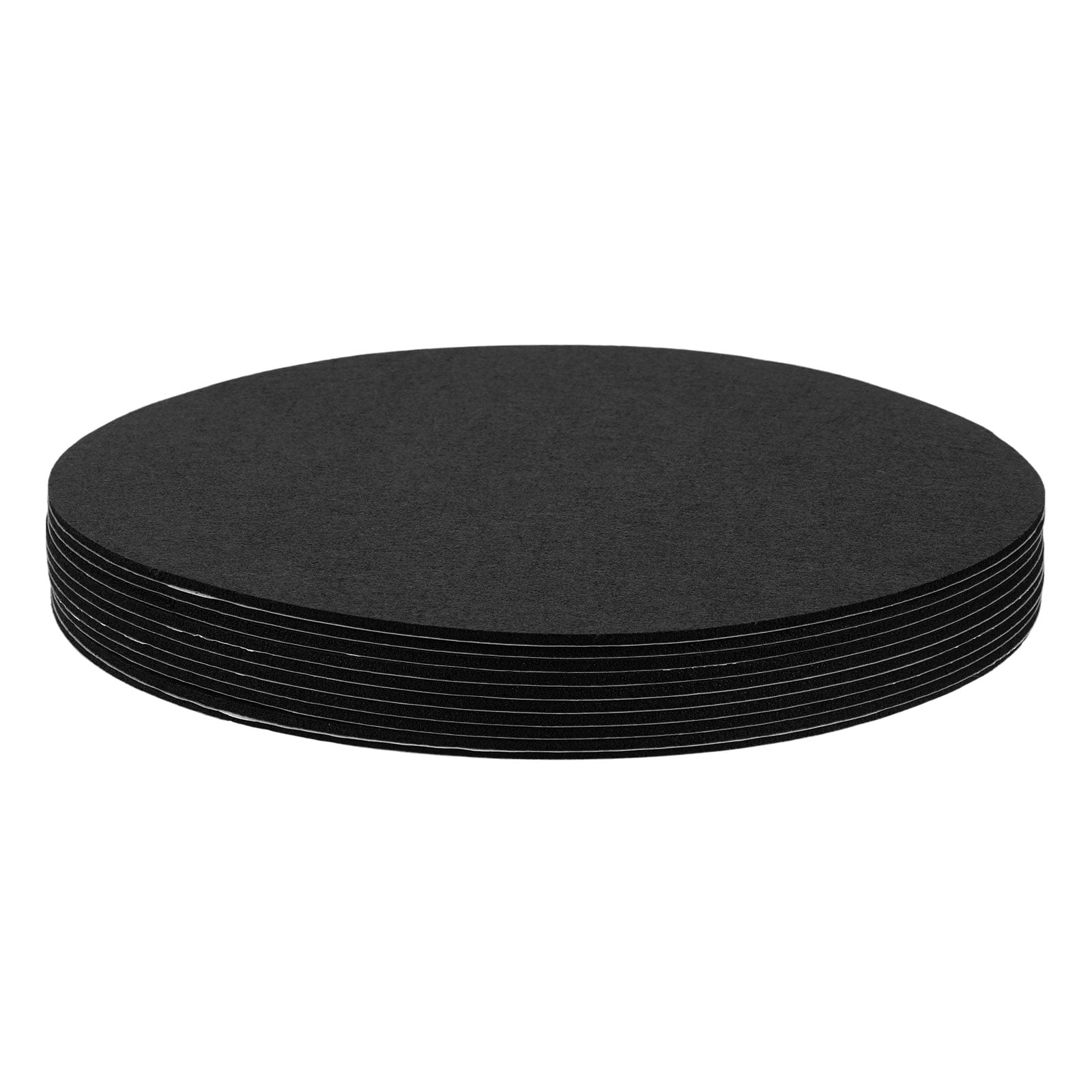 Round Felt Furniture Pads, 10Pack 10.2" Dia x 0.12" Thick Adhesive Backed Felt Non-slip Anti-scratch Felt Pads Chair Leg Protectors for Protecting Hardwood Floor, Black