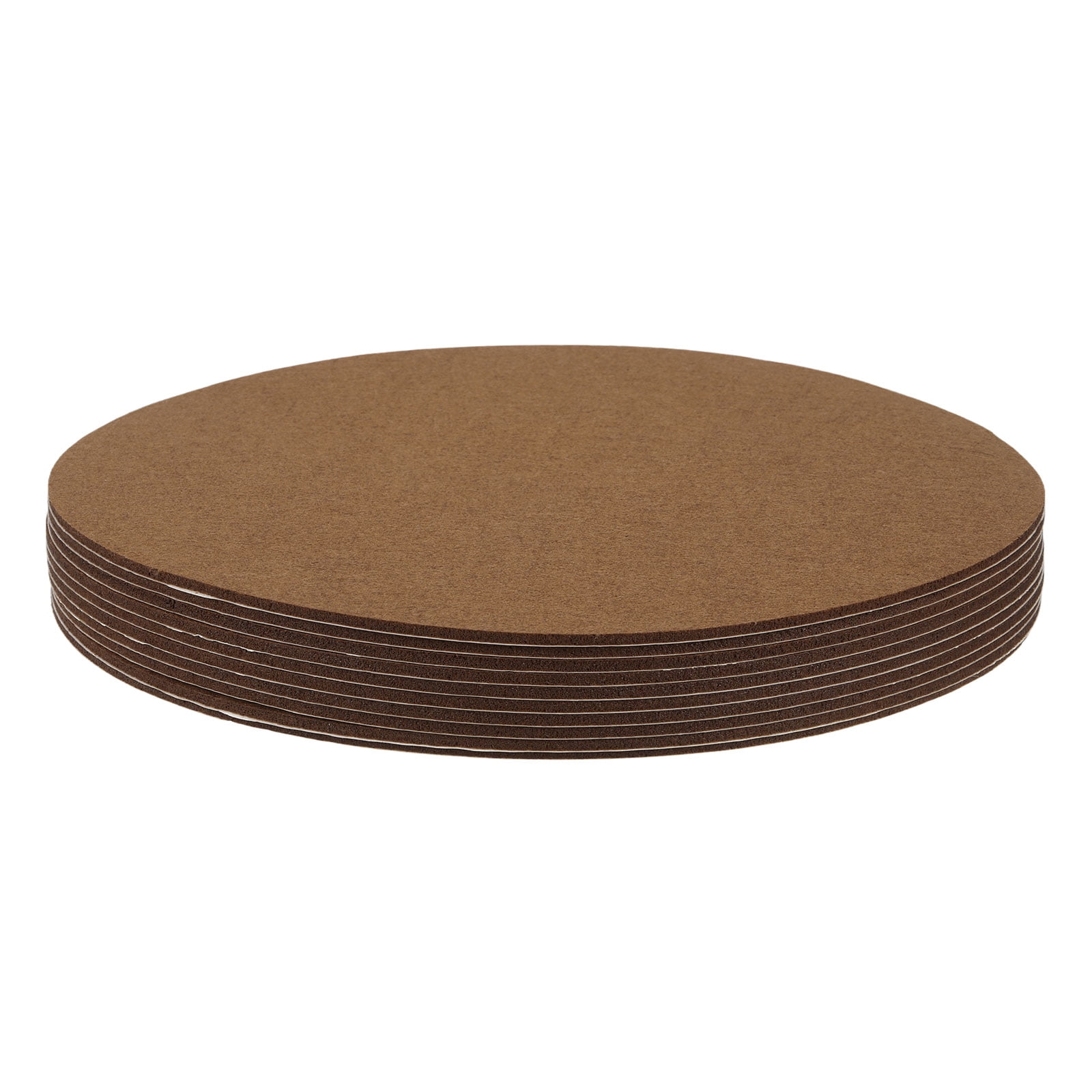 Round Felt Furniture Pads, 10Pack 10.2" Dia x 0.12" Thick Adhesive Backed Felt Non-slip Anti-scratch Felt Pads Chair Leg Protectors for Protecting Hardwood Floor, Brown