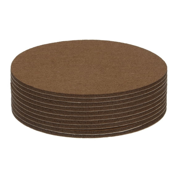 Round Felt Furniture Pads, 10Pack 5" Dia x 0.12" Thick Adhesive Backed Felt Non-slip Anti-scratch Felt Pads Chair Leg Protectors for Protecting Hardwood Floor, Brown