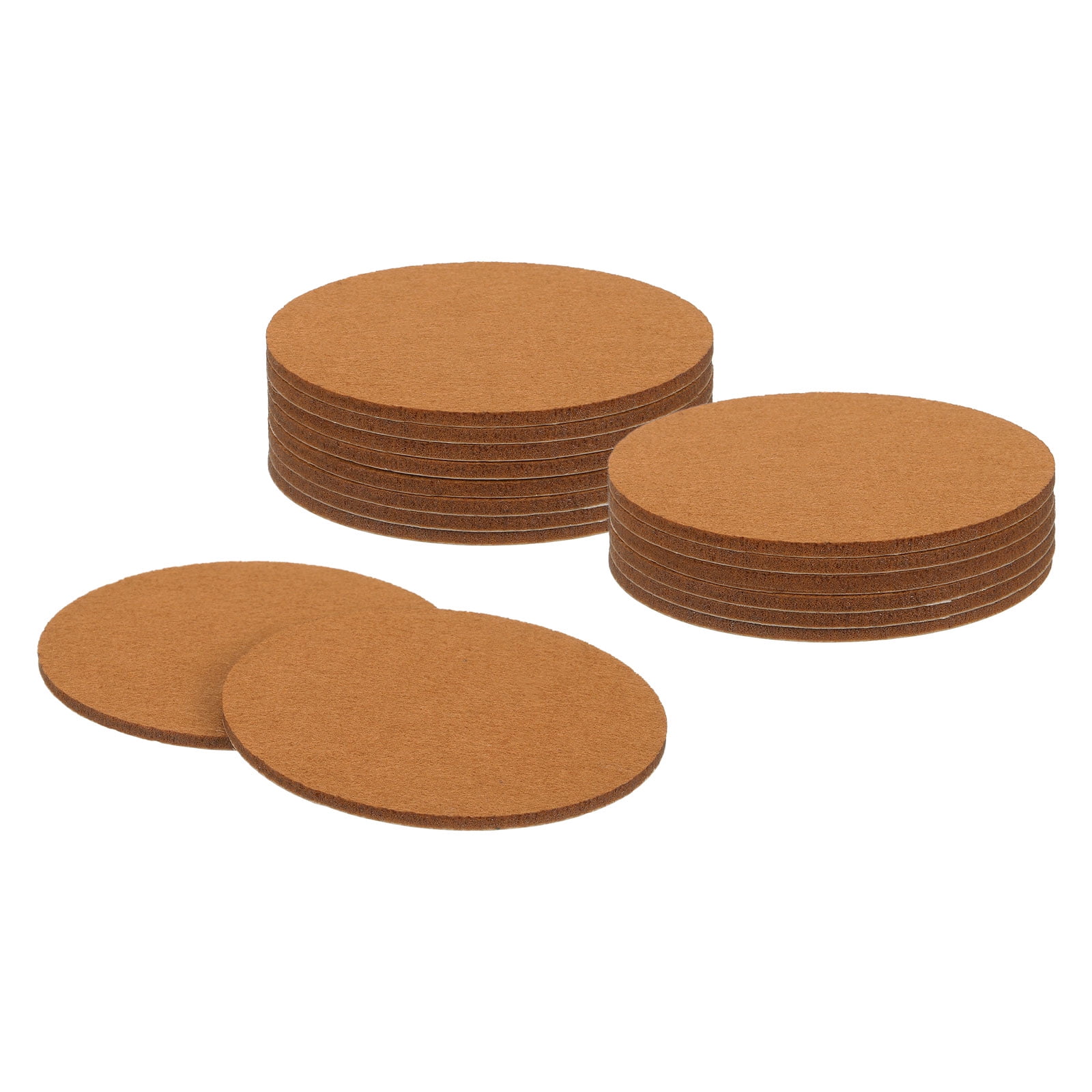 Round Felt Furniture Pads, 16Pack 3.5" Dia x 0.12" Thick Adhesive Backed Felt Non-slip Anti-scratch Felt Pads Chair Leg Protectors for Protecting Hardwood Floor, Light Brown