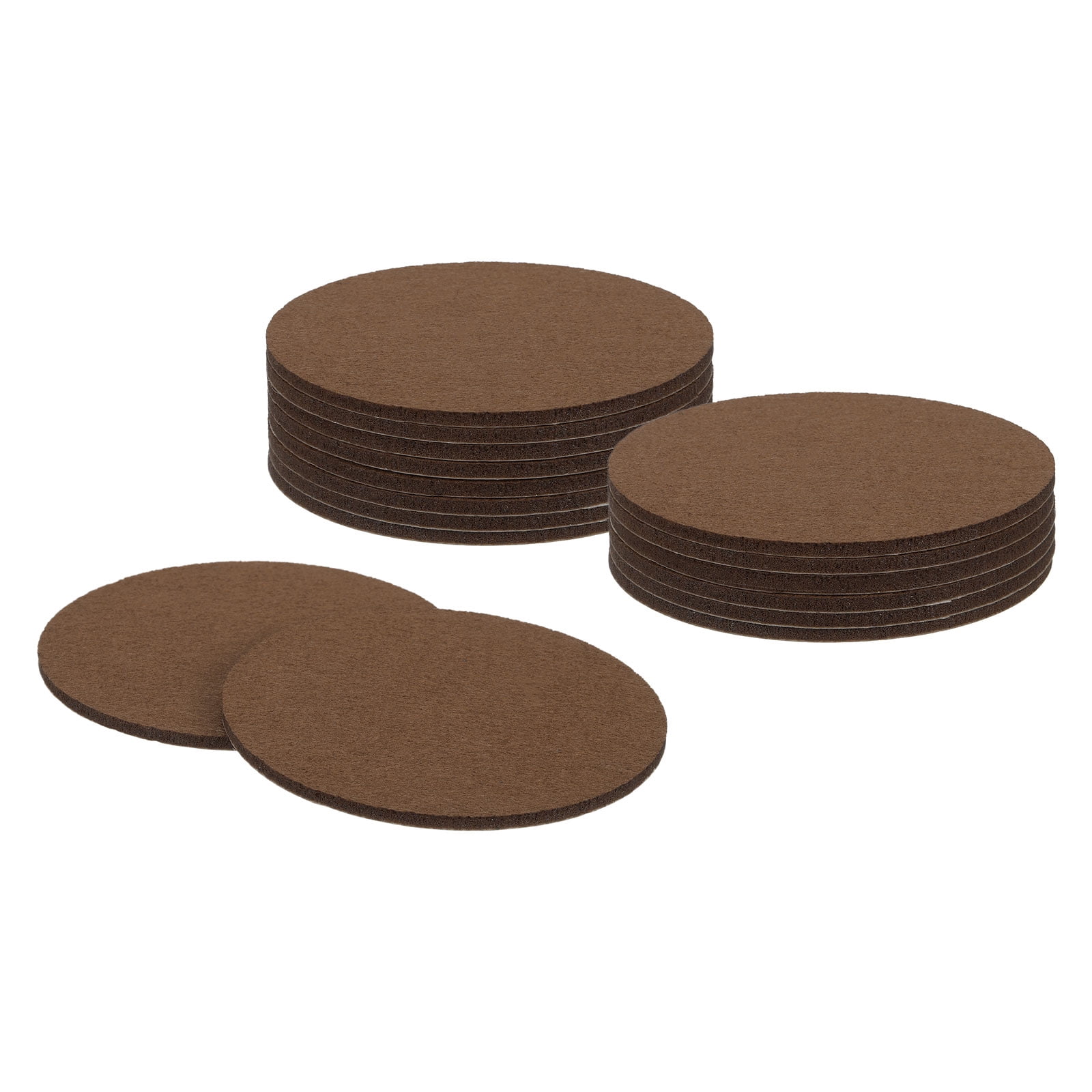 Round Felt Furniture Pads, 16Pack 3.5" Dia x 0.12" Thick Adhesive Backed Felt Non-slip Anti-scratch Felt Pads Chair Leg Protectors for Protecting Hardwood Floor, Brown