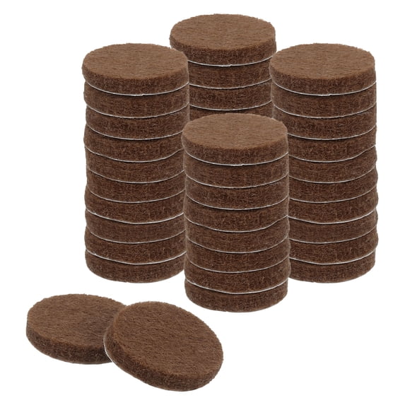 Round Felt Furniture Pads, 40Pack 0.6" Dia x 0.12" Thick Adhesive Backed Felt Non-slip Anti-scratch Felt Pads Chair Leg Protectors for Protecting Hardwood Floor, Brown