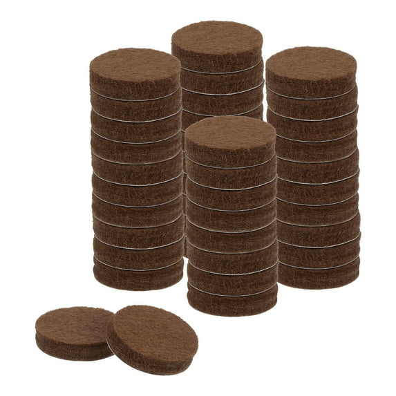 Round Felt Furniture Pads, 40Pack 0.8" Dia x 0.2" Thick Adhesive Backed Felt Non-slip Anti-scratch Felt Pads Chair Leg Protectors for Protecting Hardwood Floor, Brown