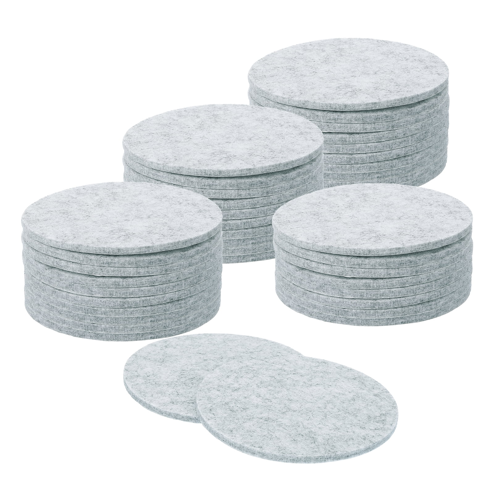 Round Felt Furniture Pads, 40Pack 4.5" Dia x 0.2" Thick Adhesive Backed Felt Non-slip Anti-scratch Felt Pads Chair Leg Protectors for Protecting Hardwood Floor, Gray