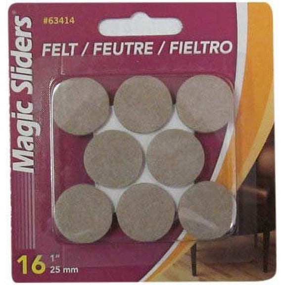 Magic Sliders Round Felt Pad Self Stick - Furniture Protector - 1 Pack