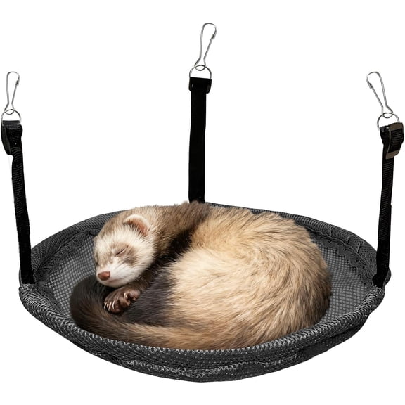 Round Ferret Bed Hammock12 Inch, Breathable Mesh Hanging Bed for all Ferret Nation/Midwest Cages, Cozy Donut Cuddle Pod for Sleeping ,Perfect Round Shape for Natural Sleep