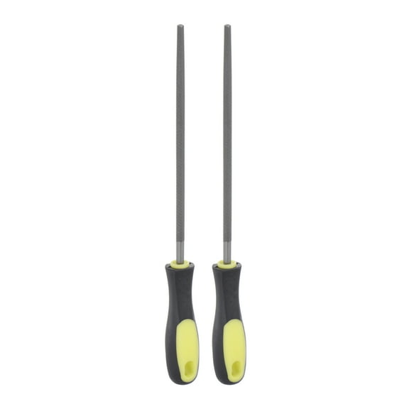 Round File 8" High Carbon Hardened Steel Cut Hand Rasp with Handle 2 Pack