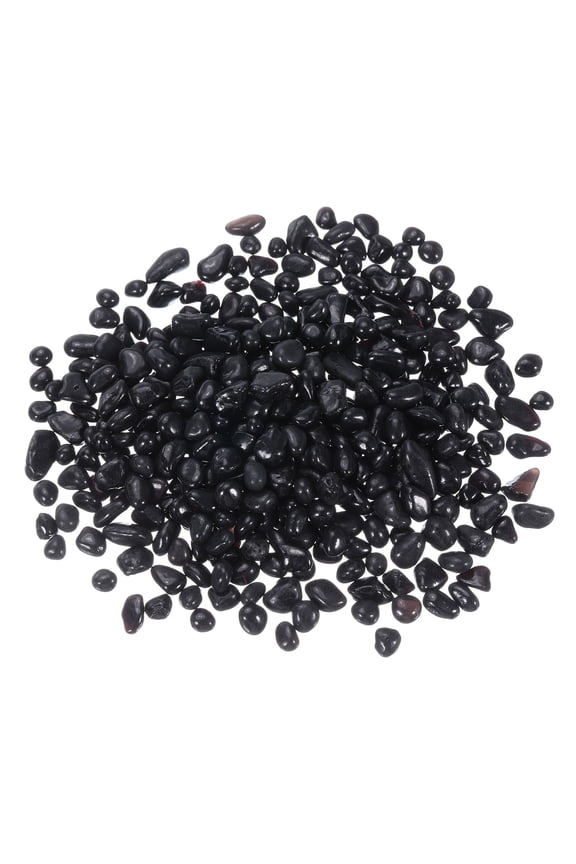 Round Fire Glass Beads for Fire Pit, Vase Fillers Beads Gems for Fish Tank Aquarium 6-9mm 300g/0.67 Lbs Black