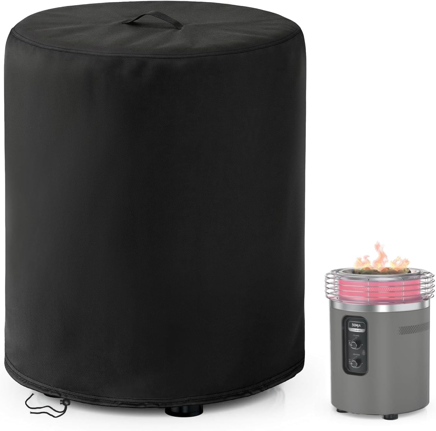 Round Fire Pit Cover 30Dx25H Waterproof Outdoor Gas Firepit Table Cover for BALI OUTDOORS Propane Fire Pit Column