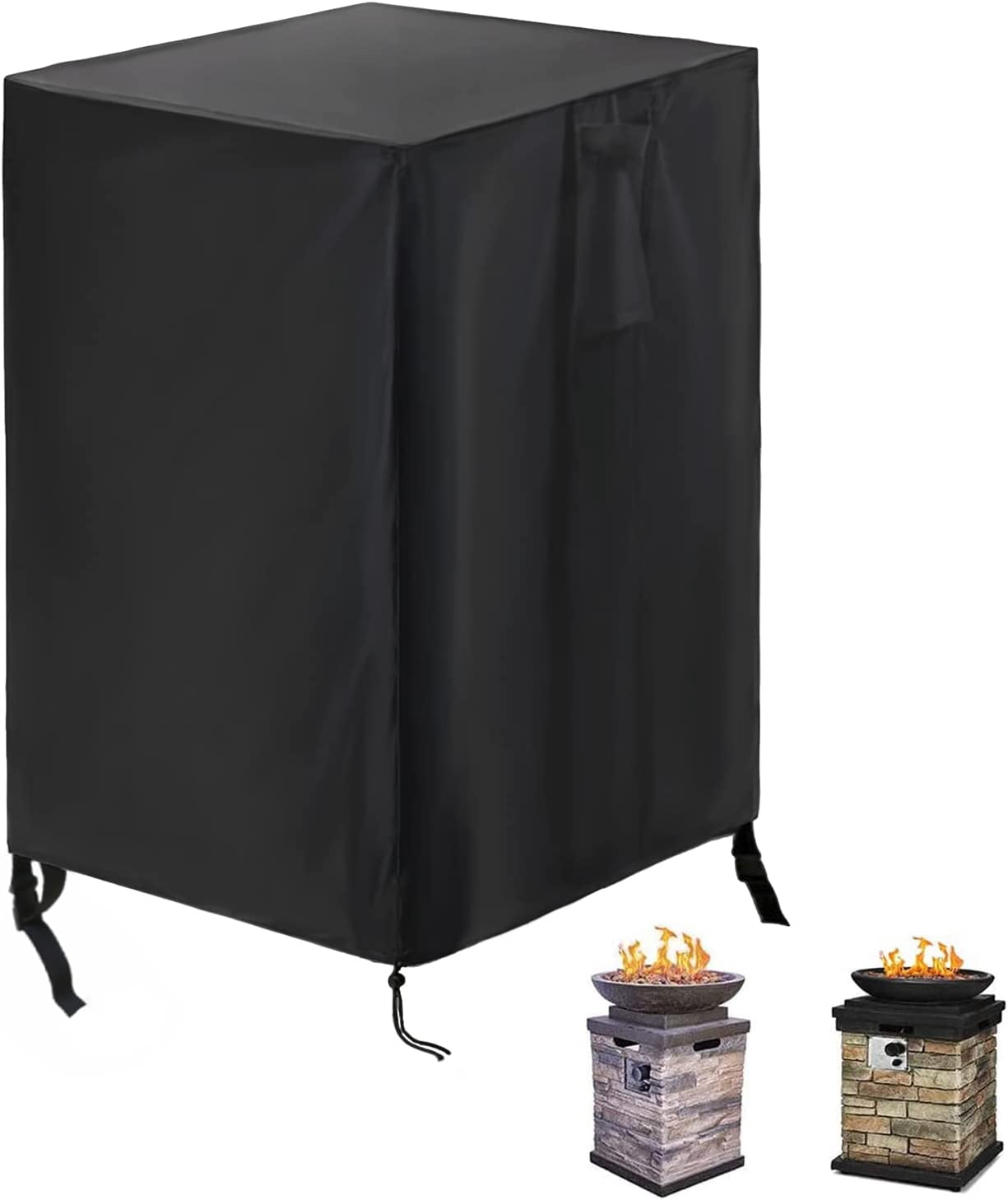 Round Fire Pit Cover 30Dx25H Waterproof Outdoor Gas Firepit Table Cover for BALI OUTDOORS Propane Fire Pit Column