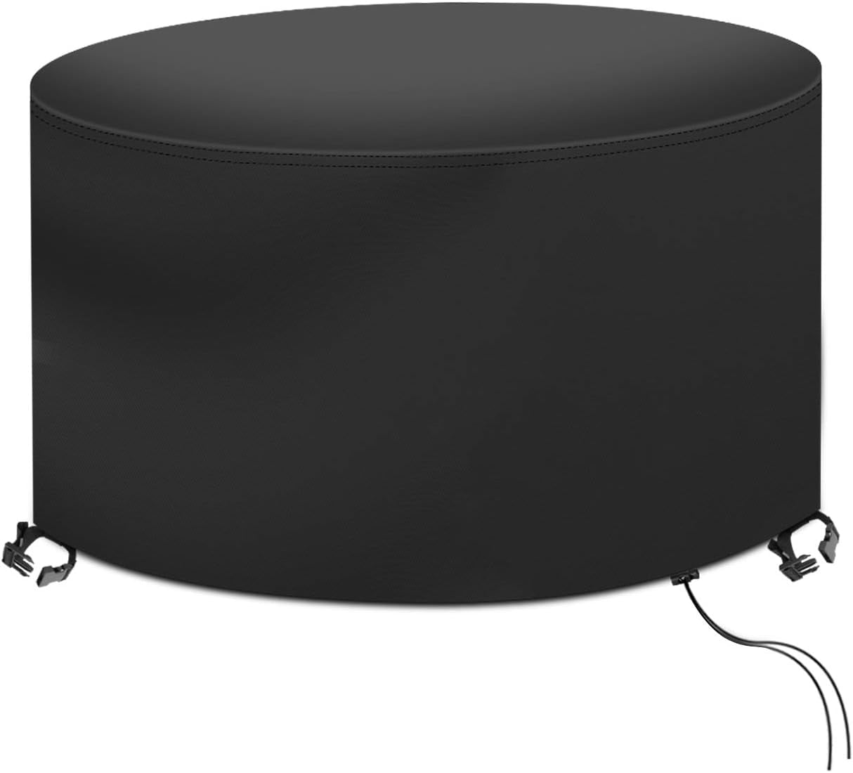 Round Fire Pit Cover, 420D Oxford Fabric Waterproof Windproof Patio Furniture Cover, Tear Resistance All Weather Resistant, Outdoor Fire Bowl Protector for 128x71cm