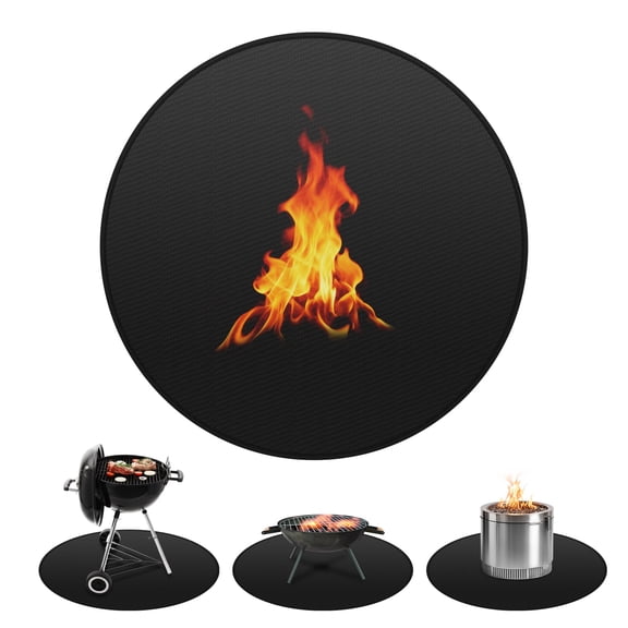 Round Fire Pit Mat, 40 Inch/ 102cm Fireproof Under Grill Mat for Outdoor Grill, 2mm Thick Circular BBQ Pad for Deck & Patio