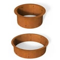 thumbnail image 1 of Round Fire Pit Ring for DIY Campfire Wood Burning Insert Fire Pit Liner Heavy Duty Firepit Rim with Collar Support Smokeless Bonfire Outdoor Camping Cooking Patio Backyard, Rusty 39", 1 of 10