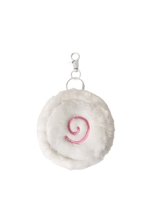 Round Fish Cake Lint Coin Purse Cute Lint Earbud Case Mini Cartoons Cake Keychain Pouch For Students Travel Accessories
