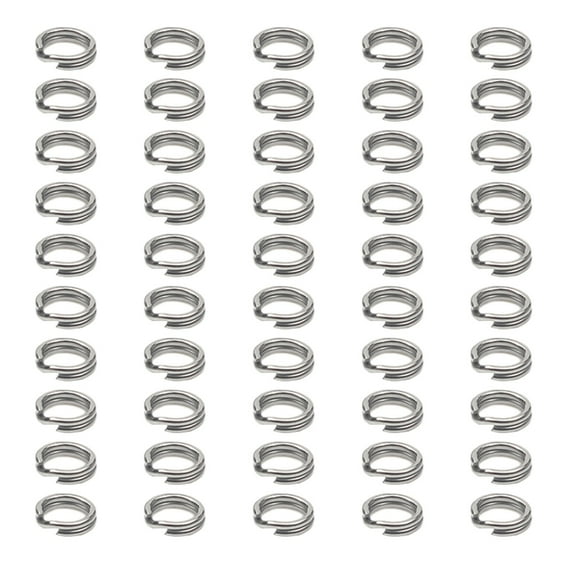 Round Fishing Split Rings Set, 50Pcs Assorted Heavy Duty Stainless Steel Swivels Lures Rings Lures Tackle Connector